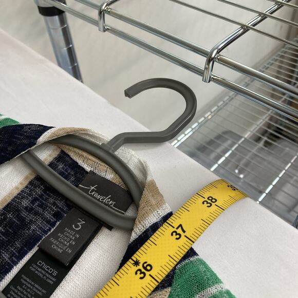 Chico's Travelers Green Striped Open‎ Front Kimono Cardigan Size 3 XL Statement - Picture 3 of 11